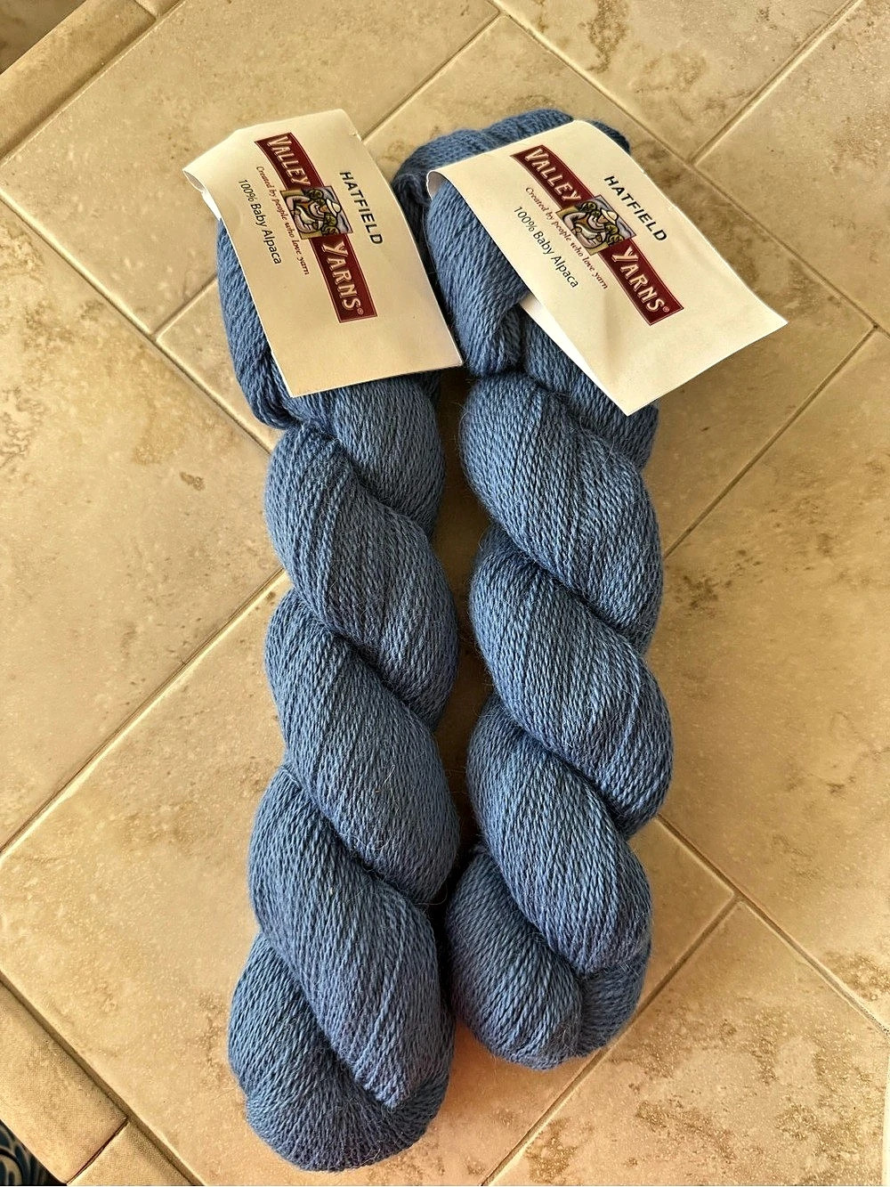 Valley Yarns Hattiefield Baby Alpaca Yarn Blue 2-Skein Lot